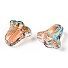 Spray Painted Transparent Glass Beads GLAA-D006-20C-2
