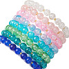 8Pcs 8 Colors Spray Painted Crackle Glass Beads Stretch Bracelets for Men Women BJEW-MZ00204-5