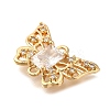 Brass Micro Pave Cubic Zirconia Pendants KK-M301-02G-2