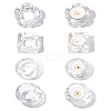 8Pcs 4 Style Glass Dappen Dish/Lid Bowl Cup Crystal Dish MRMJ-GA0001-15-1