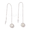 Crystal Rhinestone Half Round Dangle Stud Earrings EJEW-A067-15P-1