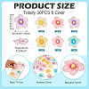 30Pcs 6 Colors Transparent Resin Cabochons RESI-TA0004-45-4