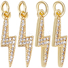 12Pcs Brass Micro Pave Cubic Zirconia Pendants ZIRC-BBC0003-14G-02-1