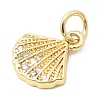 Brass Pave Clear Cubic Zirconia Pendants KK-G554-09B-G-2