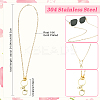 1Pc 304 Stainless Steel Paperclip Chains Pendant Decorations HJEW-SC0002-59-2