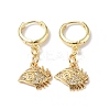 Clear Cubic Zirconia Eye Dangle Hoop Earrings EJEW-B017-10G-1