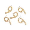 Brass Number Stud Earrings with 925 Sterling Silver Pins for Women LS-EJEW-A077-01I-2