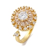Sunflower Rotatable Open Cuff Rings for Women LS-RJEW-C118-10G-4