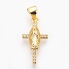 Brass Micro Pave Cubic Zirconia Pendants ZIRC-E153-28G-NR-1