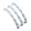 3Pcs 3 Styles Round Acrylic & Glass Beaded Stretch Bracelet Sets BJEW-JB10730-02-6