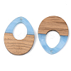 Opaque Resin & Walnut Wood Pendants RESI-S389-014A-C01-2