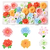 24Pcs 6 Styles Opaque Resin Flowers Cabochons RESI-FS0002-16-1
