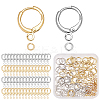 30 Pairs 2 Colors Brass Huggie Hoop Earring Findings KK-ME0003-68-1