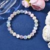 Natural Selenite Round Beaded Stretch Bracelets for Men Women BJEW-JB12061-1