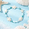 3Pcs Dyed Synthetic Turquoise & Natural Howlite Beads Bracelets for Women BJEW-JB11794-4