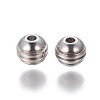 Tarnish Resistant 201 Stainless Steel Grooved Beads X-STAS-P239-04P-1
