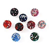 18Pcs 9 Colors Handmade Polymer Clay Pave Rhinestone Beads RB-TA0001-30-3