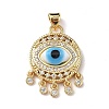Lampwork Evil Eye Pendants with Colorful Cubic Zirconia ZIRC-L102-14G-02-2