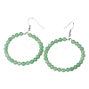 Fashionable Natural Aventurine Hoop Earrings for Women KJ9273-10-1