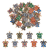 DICOSMETIC 54Pcs 9 Colors Printed Alloy Connector Charms ENAM-DC0001-42-1