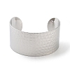 Non-Tarnish 304 Stainless Steel Textured Wide Open Cuff Bangles for Women BJEW-Z067-01P-01-2