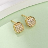 Brass Micro Pave Cubic Zirconia Stud Earrings EJEW-F418-01G-01-2