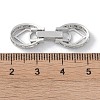 Rack Plating Brass Micro Pave Clear Cubic Zirconia Fold Over Clasps KK-NH0002-03A-P-3