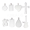 201 Stainless Steel Heart Stamping Blank Tag Pendants STAS-PH0018-77-1