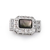Rectangle Brass Micro Pave Clear Cubic Zirconia Box Clasps KK-G505-36P-01-1