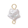 Natural Keshi Pearl Connector Charms PALLOY-JF04243-01-3