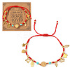Stainless Steel Cross & Hamsa Hand & Medal Charms Braided Bracelets GU1131-2-1