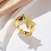Brass Cuff Rings for Women RJEW-U041-20G-1