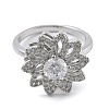 Sunflower Rotatable Open Cuff Rings for Women LS-RJEW-S402-09P-3