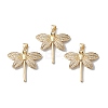 Rack Plating Brass Micro Pave Clear Cubic Zirconia Pendants KK-H434-44G-3