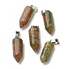 Natural Unakite Pendants G-Z067-07P-20-2