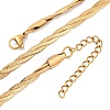304 Stainless Steel Twisted Snake Chain Necklaces NJEW-Q013-08G-2