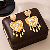 Valentine's Day Alloy Rhinestone Dangle Stud Earrings WG89787-01-3
