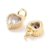 Brass with Cubic Zirconia Pendants KK-P271-42G-B-1