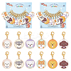 Alloy Enamel Flat Round with Dog Pattern Pendant Locking Stitch Markers HJEW-AB00002-1