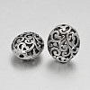 Tibetan Style Oval Alloy Filigree Hollow Beads PALLOY-J564-05AS-1