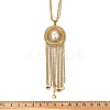 Bohemian 304 Stainless Steel & Imitation Pearl Oval Tassel Pendant Necklaces for Women NJEW-Z061-11G-5