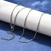 Non-Tarnish 304 Stainless Steel Cable Chain Necklace STAS-T040-PJ204-45-2