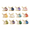 Brass Pave Cubic Zirconia Charms CU-CBA6A75-03G-1
