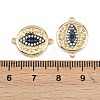 Brass Pave Clear and Blue Cubic Zirconia Connector Charms KK-L251-14G-3