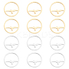 12Pcs 2 Clors 201 Stainless Steel Links Rings STAS-UN0041-28-1