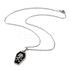 Halloween Theme 304 Stainless Steel Black Enamel Coffin with Skull Pendant Necklaces for Men NJEW-Z090-01P-2