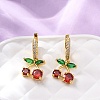 Brass Micro Pave Cubic Zirconia Hoop Earrings EJEW-D322-11G-03-1