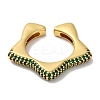 Rack Plating Star Brass Cubic Zirconia Open Cuff Rings for Women RJEW-S242-02G-A-3