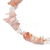 Natural Sunstone Chip Beaded Bracelets for Women BJEW-JB11742-02-3