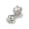 925 Sterling Silver Pave Clear Cubic Zirconia Flower Pendant Bails STER-P068-01P-2